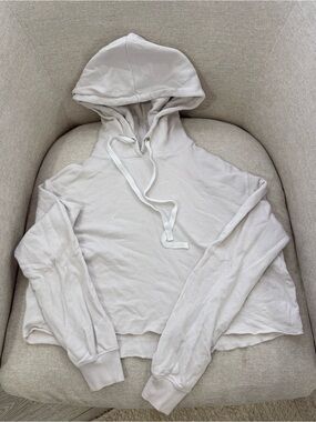 ALLSAINTS Cropped Off-White Hoodie